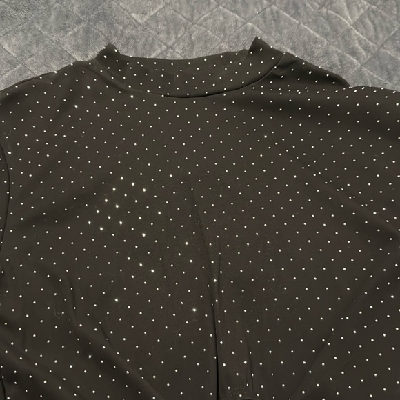 Black Rhinestone Embellished Top - Picture 3 of 5